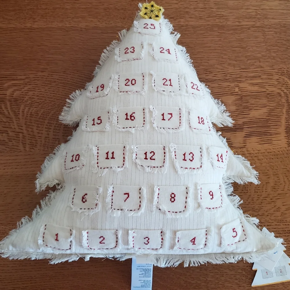 Anthropologie Advent Calender Tree Pillow